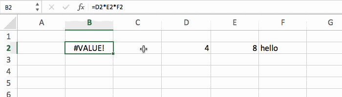 how to fix a #value! cryptic error message in an excel cell
