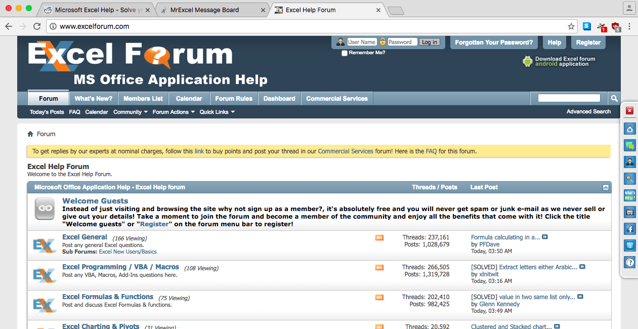 excelforum.com is one of the biggest forum about excel