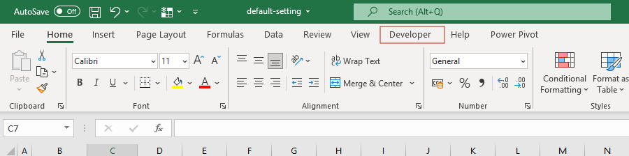 show developer tab in excel ribbon